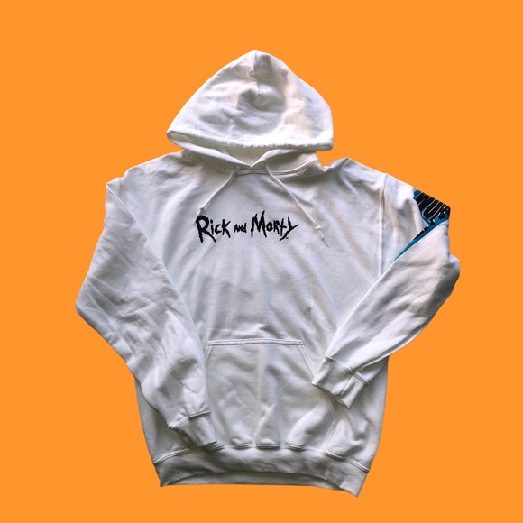 Rick and Morty Mens White Hoodie - Picture 1 of 3